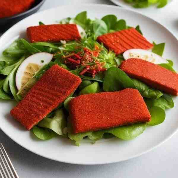 Салат с рисом и красной рыбой